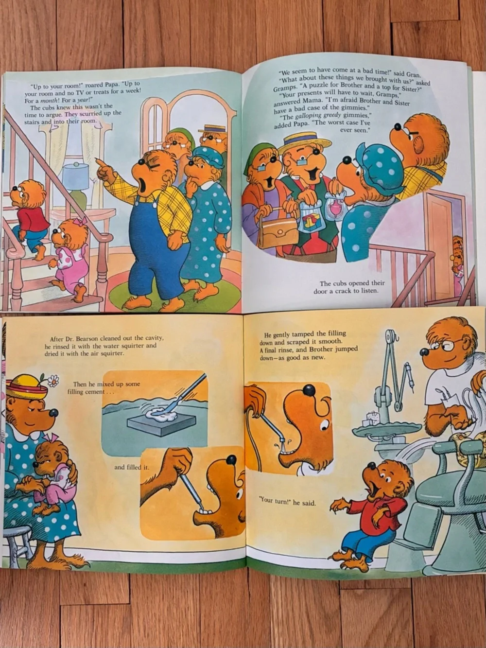 The Berenstain Bears, 2 FIRST TIME BOOKS, Softcover, with 2 Hand Puppets, 1980s